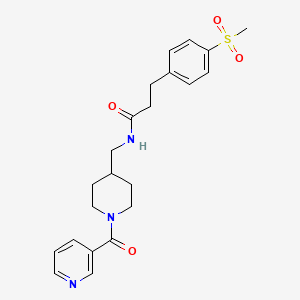 3-(4-(methylsulfonyl)phenyl)-N-((1-nicotinoylpiperidin-4-yl)methyl)propanamide