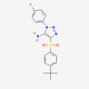 molecular formula C18H19FN4O2S B2483469 4-(4-tert-butylbenzenesulfonyl)-1-(4-fluorophenyl)-1H-1,2,3-triazol-5-amine CAS No. 1160230-99-8