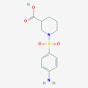 molecular formula C12H16N2O4S B2483472 1-(4-Aminobenzenesulfonyl)piperidine-3-carboxylic acid CAS No. 606097-80-7