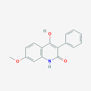 molecular formula C16H13NO3 B2483476 4-Hydroxy-7-methoxy-3-phenylquinolin-2(1H)-one CAS No. 28563-22-6