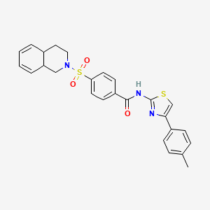 4-((1,4,4a,8a-tetrahydroisoquinolin-2(3H)-yl)sulfonyl)-N-(4-(p-tolyl)thiazol-2-yl)benzamide