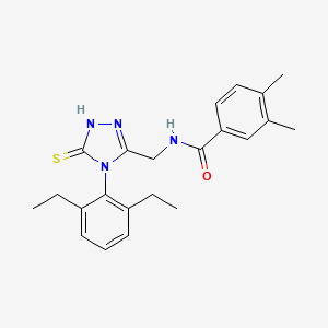 N-[[4-(2,6-diethylphenyl)-5-sulfanylidene-1H-1,2,4-triazol-3-yl]methyl]-3,4-dimethylbenzamide