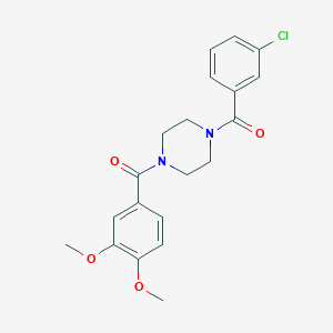 molecular formula C20H21ClN2O4 B248348 [4-(3-Chloro-benzoyl)-piperazin-1-yl]-(3,4-dimethoxy-phenyl)-methanone 