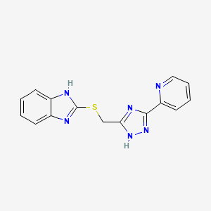 2-(((5-(pyridin-2-yl)-1H-1,2,4-triazol-3-yl)methyl)thio)-1H-benzo[d]imidazole
