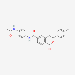 molecular formula C25H22N2O4 B2483493 N-[4-(acetylamino)phenyl]-3-(4-methylphenyl)-1-oxo-3,4-dihydro-1H-isochromene-6-carboxamide CAS No. 900264-77-9