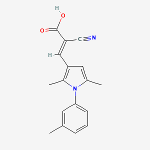 molecular formula C17H16N2O2 B2483495 (2E)-2-氰基-3-[2,5-二甲基-1-(3-甲基苯基)-1H-吡咯-3-基]丙烯酸 CAS No. 736949-02-3