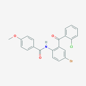 molecular formula C21H15BrClNO3 B2483499 N-[4-bromo-2-(2-chlorobenzoyl)phenyl]-4-methoxybenzamide CAS No. 313480-80-7