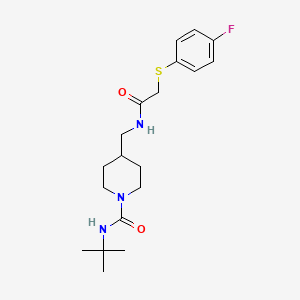 N-(tert-butyl)-4-((2-((4-fluorophenyl)thio)acetamido)methyl)piperidine-1-carboxamide
