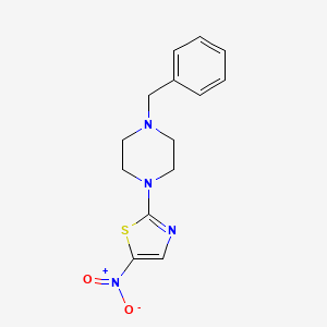 molecular formula C14H16N4O2S B2483505 2-(4-Benzylpiperazin-1-yl)-5-nitro-1,3-thiazole CAS No. 1857272-32-2