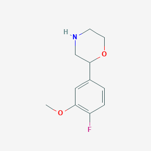 molecular formula C11H14FNO2 B2483512 2-(4-氟-3-甲氧基苯基)吗啉 CAS No. 1251196-34-5