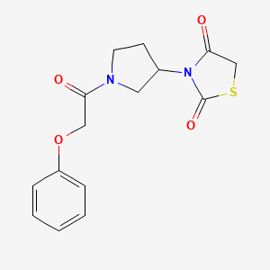 molecular formula C15H16N2O4S B2483514 3-(1-(2-苯氧乙酰)吡咯啉-3-基)噻唑烷-2,4-二酮 CAS No. 1798680-11-1