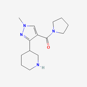 molecular formula C14H22N4O B2483515 (1-Methyl-3-piperidin-3-ylpyrazol-4-yl)-pyrrolidin-1-ylmethanone CAS No. 1950768-40-7
