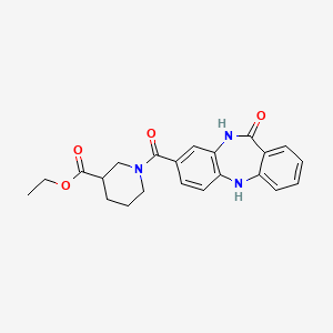 molecular formula C22H23N3O4 B2483522 ethyl 1-(11-oxo-10,11-dihydro-5H-dibenzo[b,e][1,4]diazepine-8-carbonyl)piperidine-3-carboxylate CAS No. 443670-52-8