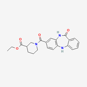 molecular formula C22H23N3O4 B2483522 1-(11-oxo-10,11-dihidro-5H-dibenzo[b,e][1,4]diazepin-8-carbonil)piperidin-3-carboxilato de etilo CAS No. 443670-52-8