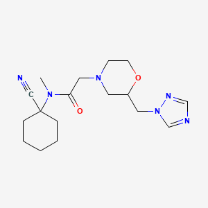 molecular formula C17H26N6O2 B2483526 N-(1-cyanocyclohexyl)-N-methyl-2-{2-[(1H-1,2,4-triazol-1-yl)methyl]morpholin-4-yl}acetamide CAS No. 1333978-94-1