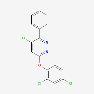 molecular formula C16H9Cl3N2O B2483529 4-氯-6-(2,4-二氯苯氧基)-3-苯基嘧啶 CAS No. 477872-34-7