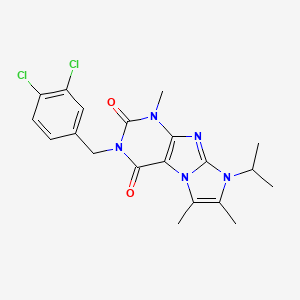 molecular formula C20H21Cl2N5O2 B2483530 3-(3,4-dichlorobenzyl)-8-isopropyl-1,6,7-trimethyl-1H-imidazo[2,1-f]purine-2,4(3H,8H)-dione CAS No. 904372-82-3