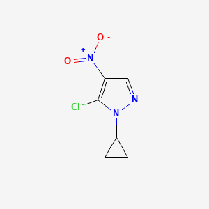 molecular formula C6H6ClN3O2 B2483537 5-Chloro-1-cyclopropyl-4-nitro-1H-pyrazole CAS No. 1338718-38-9