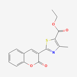 molecular formula C16H13NO4S B2483544 ethyl 4-methyl-2-(2-oxo-2H-chromen-3-yl)-1,3-thiazole-5-carboxylate CAS No. 1638708-91-4