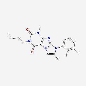 molecular formula C21H25N5O2 B2483547 2-Butyl-6-(2,3-dimethylphenyl)-4,7-dimethylpurino[7,8-a]imidazole-1,3-dione CAS No. 922456-79-9