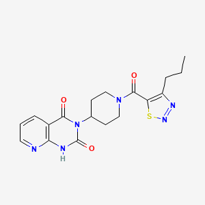 molecular formula C18H20N6O3S B2483548 3-(1-(4-propyl-1,2,3-thiadiazole-5-carbonyl)piperidin-4-yl)pyrido[2,3-d]pyrimidine-2,4(1H,3H)-dione CAS No. 2034465-77-3