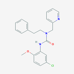 molecular formula C22H22ClN3O2 B2483549 3-(5-Chloro-2-methoxyphenyl)-1-phenethyl-1-(pyridin-2-ylmethyl)urea CAS No. 1286727-40-9