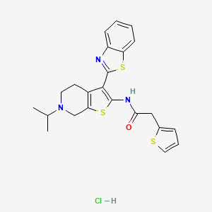 N-(3-(benzo[d]thiazol-2-yl)-6-isopropyl-4,5,6,7-tetrahydrothieno[2,3-c]pyridin-2-yl)-2-(thiophen-2-yl)acetamide hydrochloride
