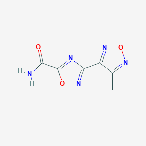 molecular formula C6H5N5O3 B2483559 3-(4-Methyl-1,2,5-oxadiazol-3-yl)-1,2,4-oxadiazole-5-carboxamide CAS No. 890096-09-0