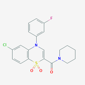 [6-chloro-4-(3-fluorophenyl)-1,1-dioxido-4H-1,4-benzothiazin-2-yl](piperidin-1-yl)methanone