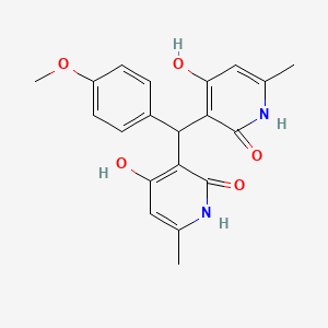 molecular formula C20H20N2O5 B2483568 3,3'-(4-Methoxybenzylidene)bis[4-hydroxy-6-methylpyridine-2(1H)-one] CAS No. 193888-08-3