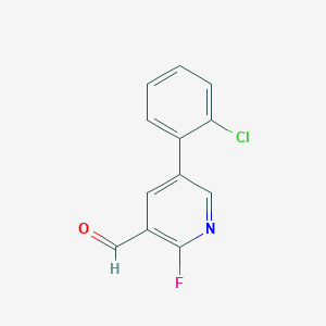 molecular formula C12H7ClFNO B2483571 5-(2-Chlorophenyl)-2-fluoronicotinaldehyde CAS No. 1951441-53-4