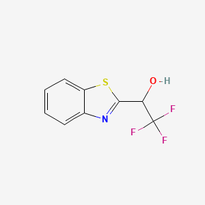 molecular formula C9H6F3NOS B2483573 1-(1,3-Benzothiazol-2-yl)-2,2,2-trifluoroethan-1-ol CAS No. 924713-66-6
