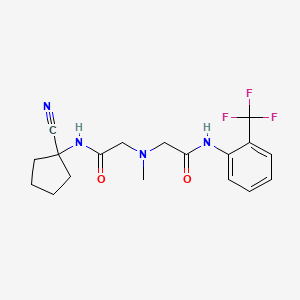 molecular formula C18H21F3N4O2 B2483574 N-(1-cyanocyclopentyl)-2-[methyl({[2-(trifluoromethyl)phenyl]carbamoyl}methyl)amino]acetamide CAS No. 949656-98-8