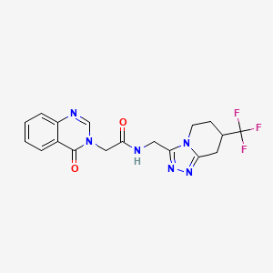 2-(4-oxoquinazolin-3(4H)-yl)-N-((7-(trifluoromethyl)-5,6,7,8-tetrahydro-[1,2,4]triazolo[4,3-a]pyridin-3-yl)methyl)acetamide