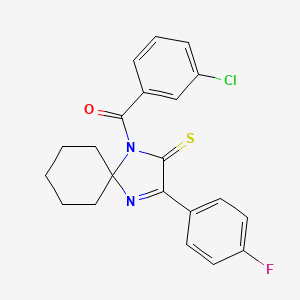 1-(3-Chlorobenzoyl)-3-(4-fluorophenyl)-1,4-diazaspiro[4.5]dec-3-ene-2-thione