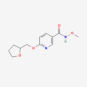 molecular formula C12H16N2O4 B2483589 N-methoxy-6-((tetrahydrofuran-2-yl)methoxy)nicotinamide CAS No. 2034388-47-9