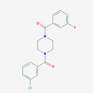 molecular formula C18H16ClFN2O2 B248359 [4-(3-Chlorobenzoyl)piperazin-1-yl](3-fluorophenyl)methanone 