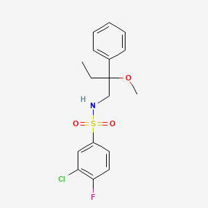 3-chloro-4-fluoro-N-(2-methoxy-2-phenylbutyl)benzenesulfonamide