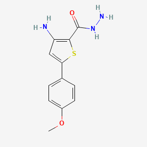 molecular formula C12H13N3O2S B2483594 3-Amino-5-(4-methoxyphenyl)thiophene-2-carbohydrazide CAS No. 870692-96-9