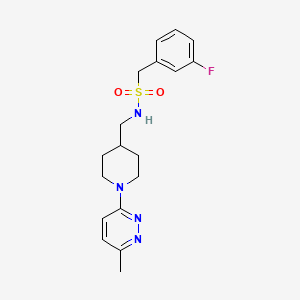 molecular formula C18H23FN4O2S B2483600 1-(3-fluorophenyl)-N-((1-(6-methylpyridazin-3-yl)piperidin-4-yl)methyl)methanesulfonamide CAS No. 1797952-00-1