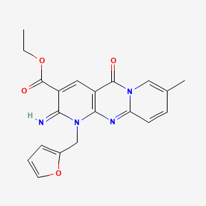 molecular formula C20H18N4O4 B2483603 ethyl 1-(furan-2-ylmethyl)-2-imino-8-methyl-5-oxo-2,5-dihydro-1H-dipyrido[1,2-a:2',3'-d]pyrimidine-3-carboxylate CAS No. 510760-65-3