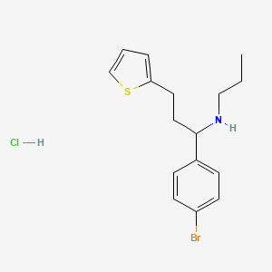 molecular formula C16H21BrClNS B2483612 [1-(4-Bromophenyl)-3-(thiophen-2-yl)propyl](propyl)amine hydrochloride CAS No. 1803610-88-9