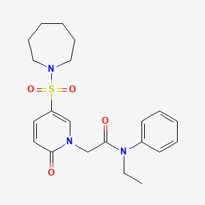 2-(5-(azepan-1-ylsulfonyl)-2-oxopyridin-1(2H)-yl)-N-ethyl-N-phenylacetamide