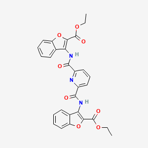 Ethyl 3-[[6-[(2-ethoxycarbonyl-1-benzofuran-3-yl)carbamoyl]pyridine-2-carbonyl]amino]-1-benzofuran-2-carboxylate