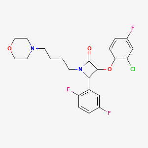 3-(2-Chloro-4-fluorophenoxy)-4-(2,5-difluorophenyl)-1-[4-(morpholin-4-yl)butyl]azetidin-2-one