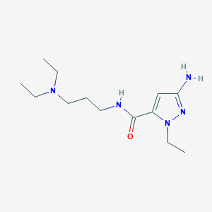 molecular formula C13H25N5O B2483637 3-Amino-N-[3-(diethylamino)propyl]-1-ethyl-1H-pyrazole-5-carboxamide CAS No. 2101198-13-2