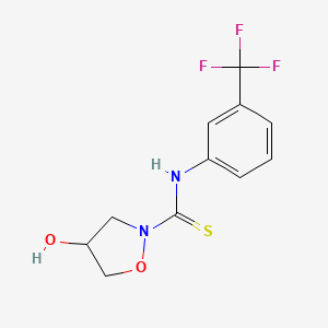 molecular formula C11H11F3N2O2S B2483639 4-羟基-N-[3-(三氟甲基)苯基]-1,2-噁唑烷-2-羧硫酰胺 CAS No. 344276-10-4