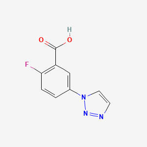 molecular formula C9H6FN3O2 B2483643 2-fluoro-5-(1H-1,2,3-triazol-1-yl)benzoic acid CAS No. 1620655-87-9