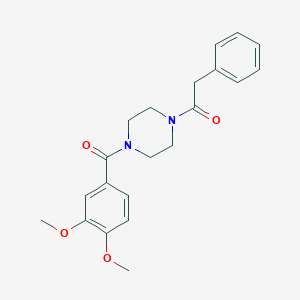 molecular formula C21H24N2O4 B248365 1-[4-(3,4-Dimethoxy-benzoyl)-piperazin-1-yl]-2-phenyl-ethanone 