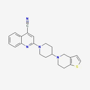 molecular formula C22H22N4S B2483652 2-[4-(6,7-Dihydro-4H-thieno[3,2-c]pyridin-5-yl)piperidin-1-yl]quinoline-4-carbonitrile CAS No. 2380034-19-3